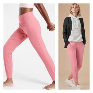 Athleta Pink Salutation Joggers Small Pull On Athleisure Activewear